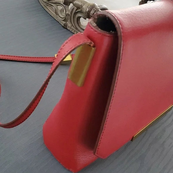 J. Crew Claremont Leather Crossbody bag in Desert Red